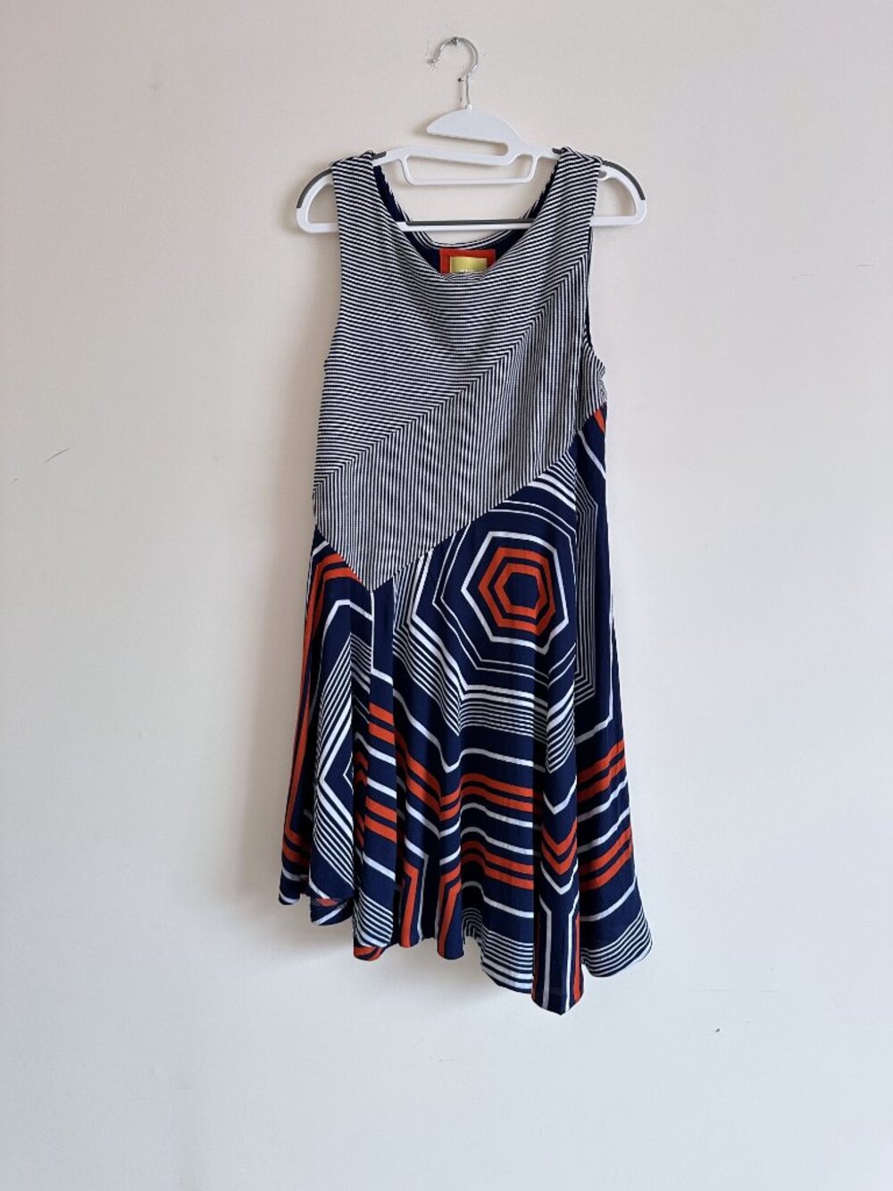 Anthropologie Maeve Sleeveless Asymmetrical Geometric Print Dress